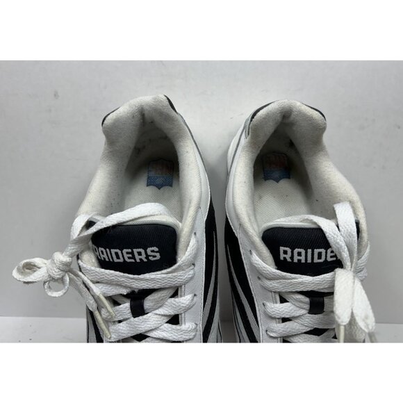 Vintage Reebok NFL Las Vegas Raiders Shoes Men’s Size 10.5 Black Silver Oakland - Picture 8 of 8